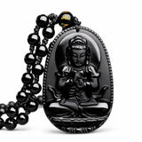Black Obsidian Buddha Necklace — Find Your Guardian Protector by Zodiac Sign - VairocanaTibet Art