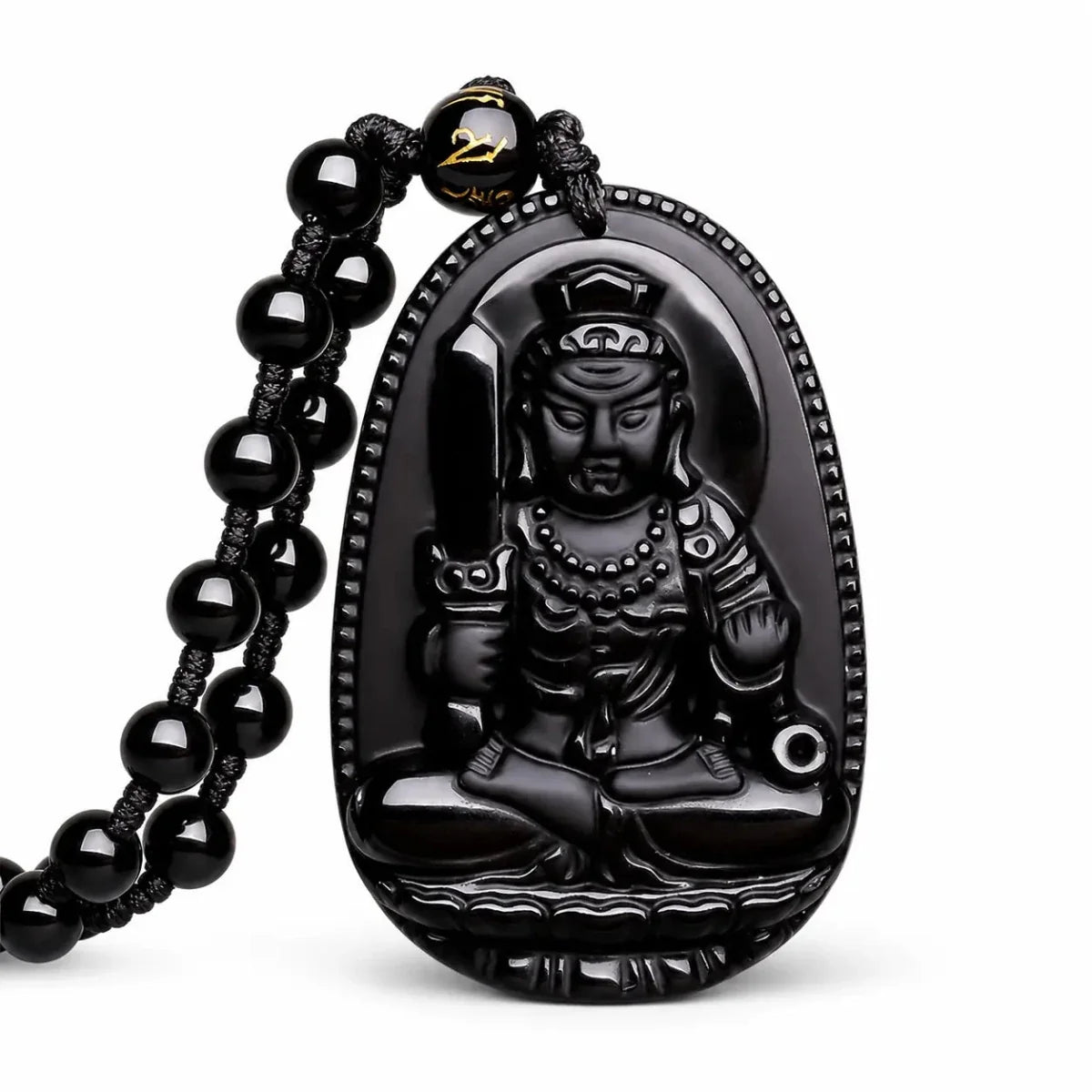 Black Obsidian Buddha Necklace — Find Your Guardian Protector by Zodiac Sign - AkshobhyaTibet Art
