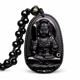 Black Obsidian Buddha Necklace — Find Your Guardian Protector by Zodiac Sign - AkshobhyaTibet Art