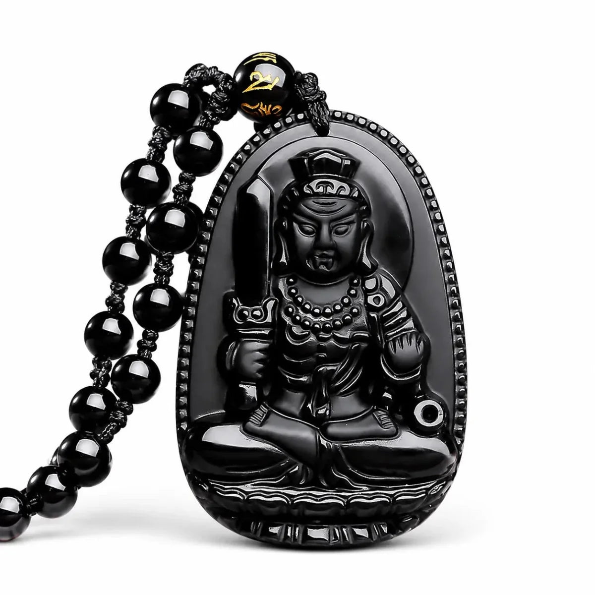 Black Obsidian Buddha Necklace — Find Your Guardian Protector by Zodiac Sign - AkshobhyaTibet Art