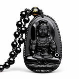 Black Obsidian Buddha Necklace — Find Your Guardian Protector by Zodiac Sign - AkshobhyaTibet Art