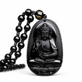 Black Obsidian Buddha Necklace — Find Your Guardian Protector by Zodiac Sign - AmitabhaTibet Art