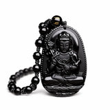 Black Obsidian Buddha Necklace — Find Your Guardian Protector by Zodiac Sign - MahasthamapraptaTibet Art