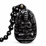 Black Obsidian Buddha Necklace — Find Your Guardian Protector by Zodiac Sign - AvalokiteshvaraTibet Art