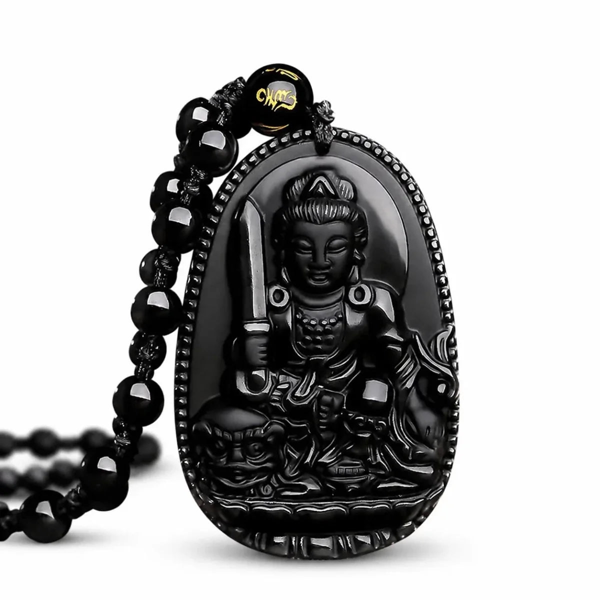 Black Obsidian Buddha Necklace — Find Your Guardian Protector by Zodiac Sign - ManjushriTibet Art