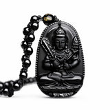Black Obsidian Buddha Necklace — Find Your Guardian Protector by Zodiac Sign - KsitigarbhaTibet Art