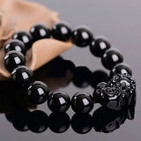 Obsidian Bracelet - Pixiu Bracelet for Wealth - Tibet Art