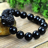 Obsidian Bracelet - Pixiu Bracelet for Wealth - Tibet Art