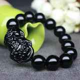 Obsidian Bracelet - Pixiu Bracelet for Wealth - Tibet Art