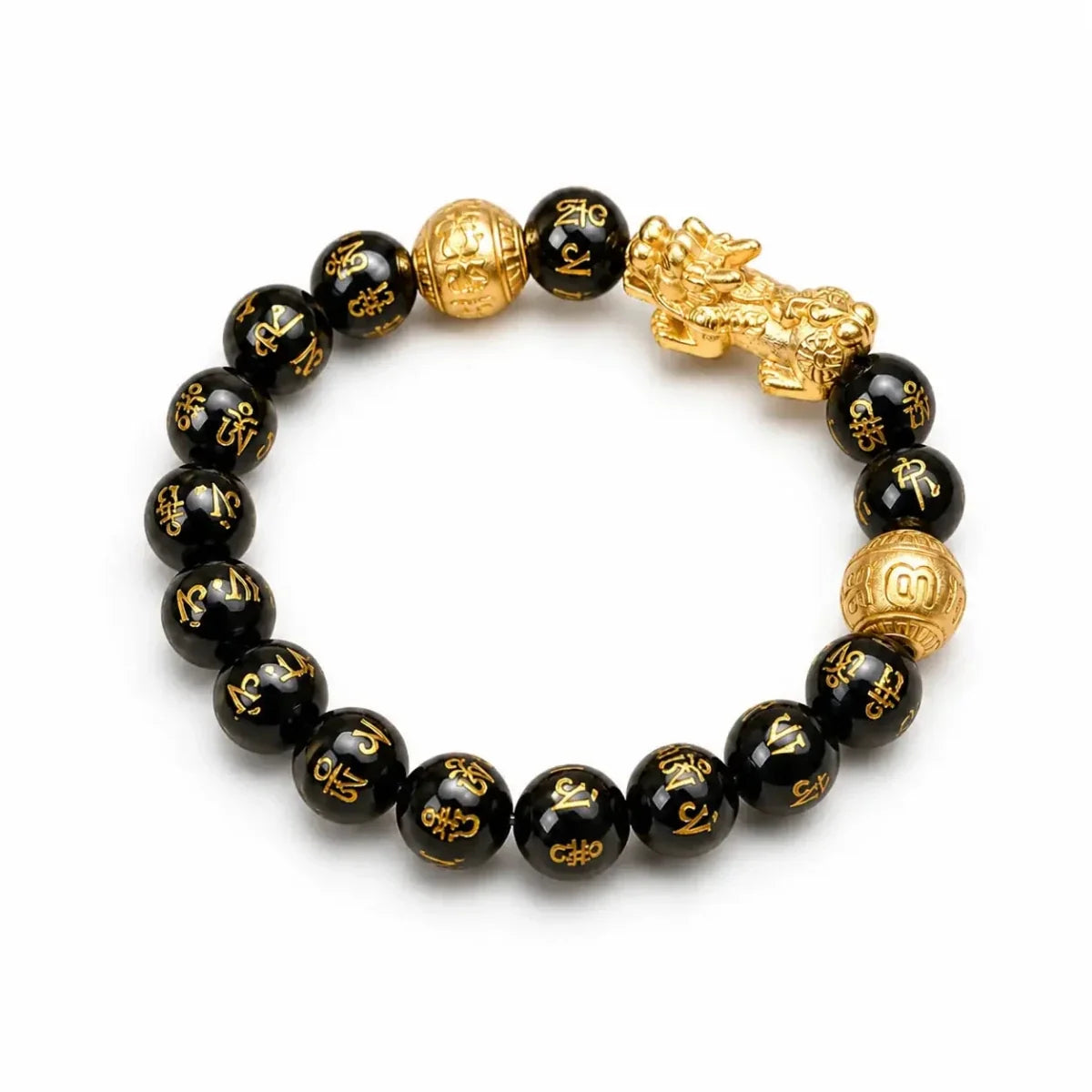 Feng Shui Bracelet - PiXiu Obsidian Bracelet Attract Wealth Tibet Art