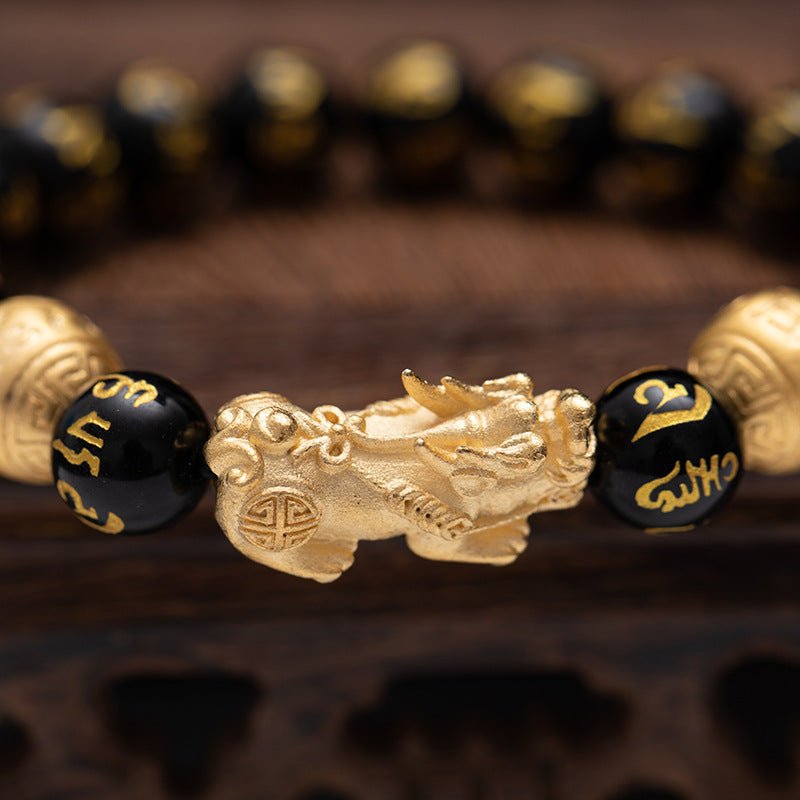 Feng Shui Bracelet - PiXiu Obsidian Bracelet Attract Wealth - Tibet Art