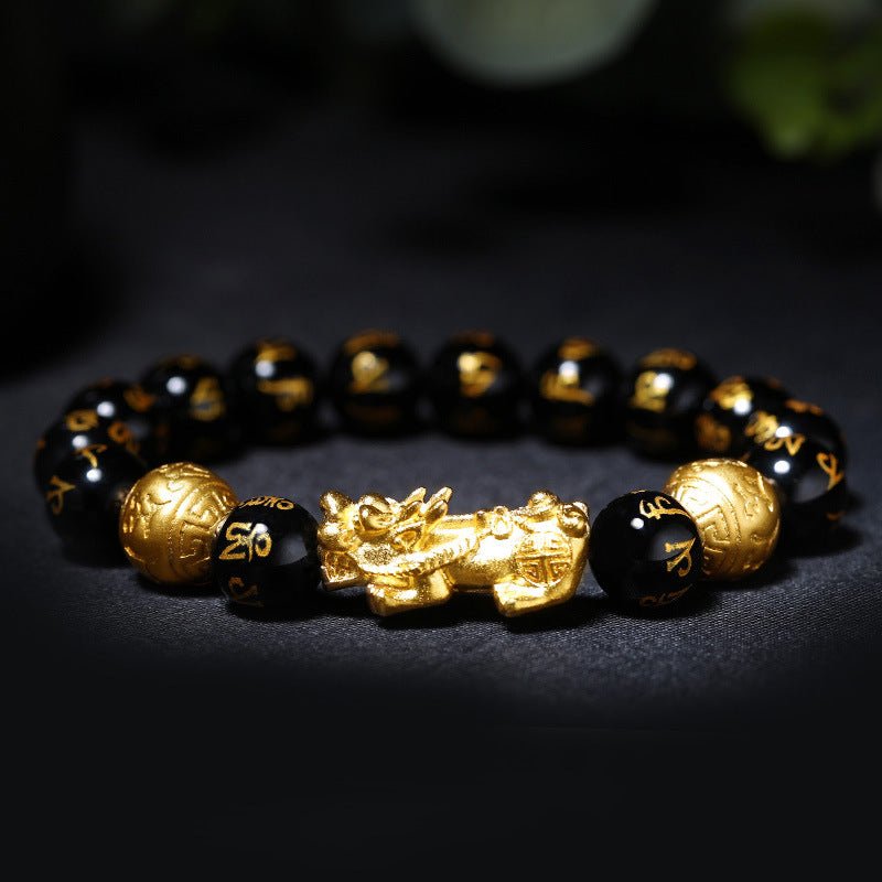 Feng Shui Bracelet - PiXiu Obsidian Bracelet Attract Wealth - Tibet Art