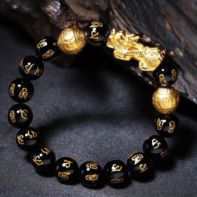 Feng Shui Bracelet - PiXiu Obsidian Bracelet Attract Wealth - Tibet Art