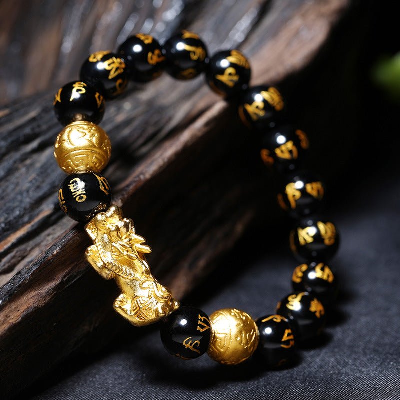Feng Shui Bracelet - PiXiu Obsidian Bracelet Attract Wealth - Tibet Art