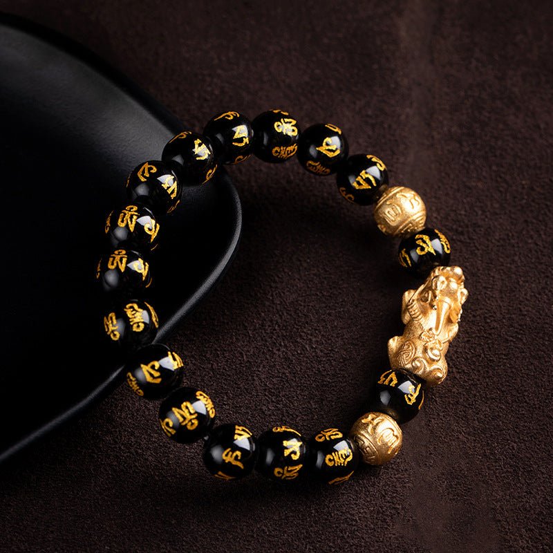 Feng Shui Bracelet - PiXiu Obsidian Bracelet Attract Wealth - Tibet Art