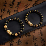 Feng Shui Bracelet - PiXiu Obsidian Bracelet Attract Wealth - Tibet Art