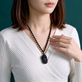 Black Obsidian Pixiu Necklace — Wealth Protection and Personal Feng Shui Charm - Tibet Art