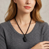 Black Obsidian Pixiu Necklace — Wealth Protection and Personal Feng Shui Charm - Tibet Art