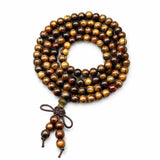 Multi-Wood 108-Bead Mala Bracelet — Natural Wood Prayer Beads for Daily Wear & Meditation - Black Rosewood 6mmTibet Art
