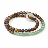 Black Rosewood 108-Bead Mala Bracelet — Natural Wood Prayer Beads in Round, Barrel & Wrap Styles Tibet Art