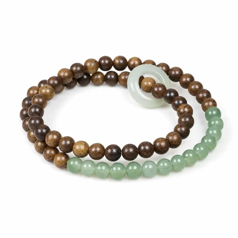 Black Rosewood 108-Bead Mala Bracelet — Natural Wood Prayer Beads in Round, Barrel & Wrap Styles Tibet Art