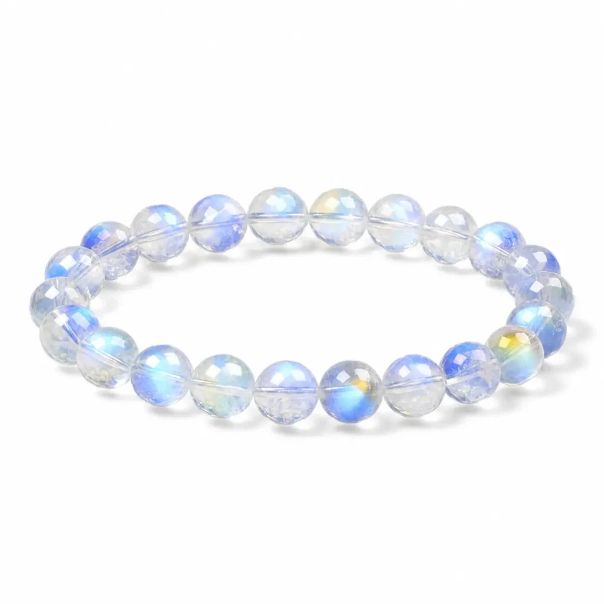 Indian Blue Moonstone Bracelet — 7A Glass-Body Ice Grade, Collector Quality Tibet Art