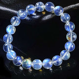 Indian Blue Moonstone Bracelet — 7A Glass-Body Ice Grade, Collector Quality Tibet Art