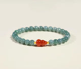 Blue Water Jade Gourd Bracelet — Red Fortune Beads for Everyday Luck - 6mmTibet Art