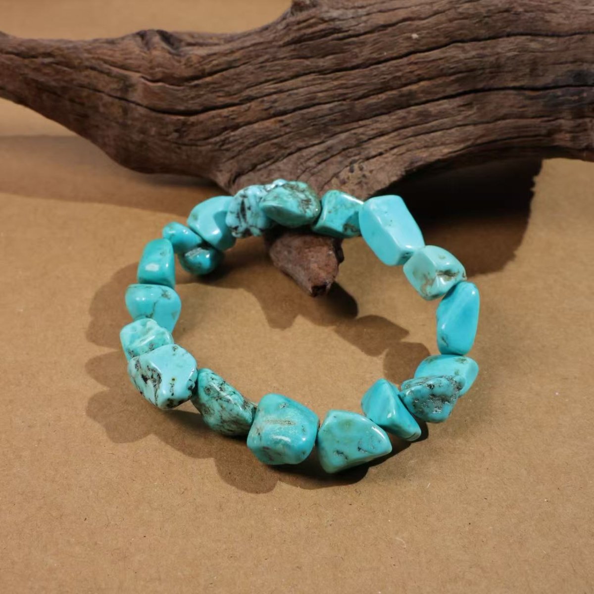 Blue Magnesite Statement Bracelet - Large Oval Focal Stone - Large Oval Blue Magnesite StoneTibet Art