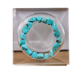 Blue Magnesite Statement Bracelet - Large Oval Focal Stone - Large Oval Blue Magnesite StoneTibet Art