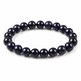 Blue Sandstone Bracelet — Polished Natural Stone Beads Tibet Art