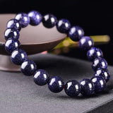 Blue Sandstone Bracelet — Polished Natural Stone Beads - Tibet Art