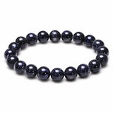 Blue Sandstone Bracelet — Polished Natural Stone Beads - 10mmTibet Art