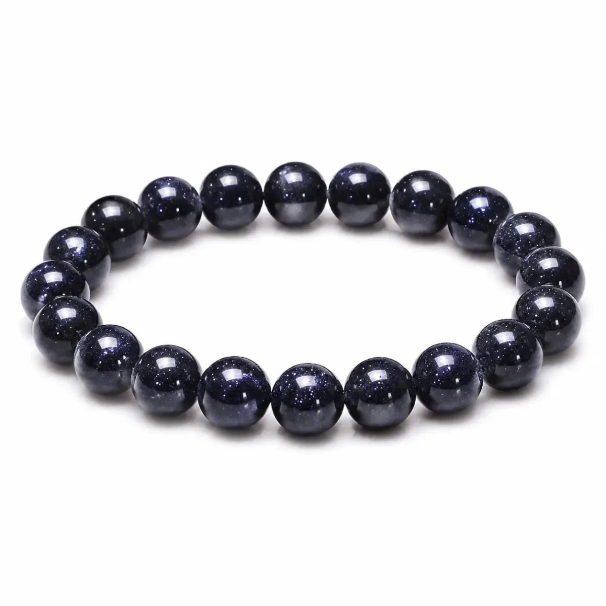 Blue Sandstone Bracelet — Polished Natural Stone Beads - 10mmTibet Art