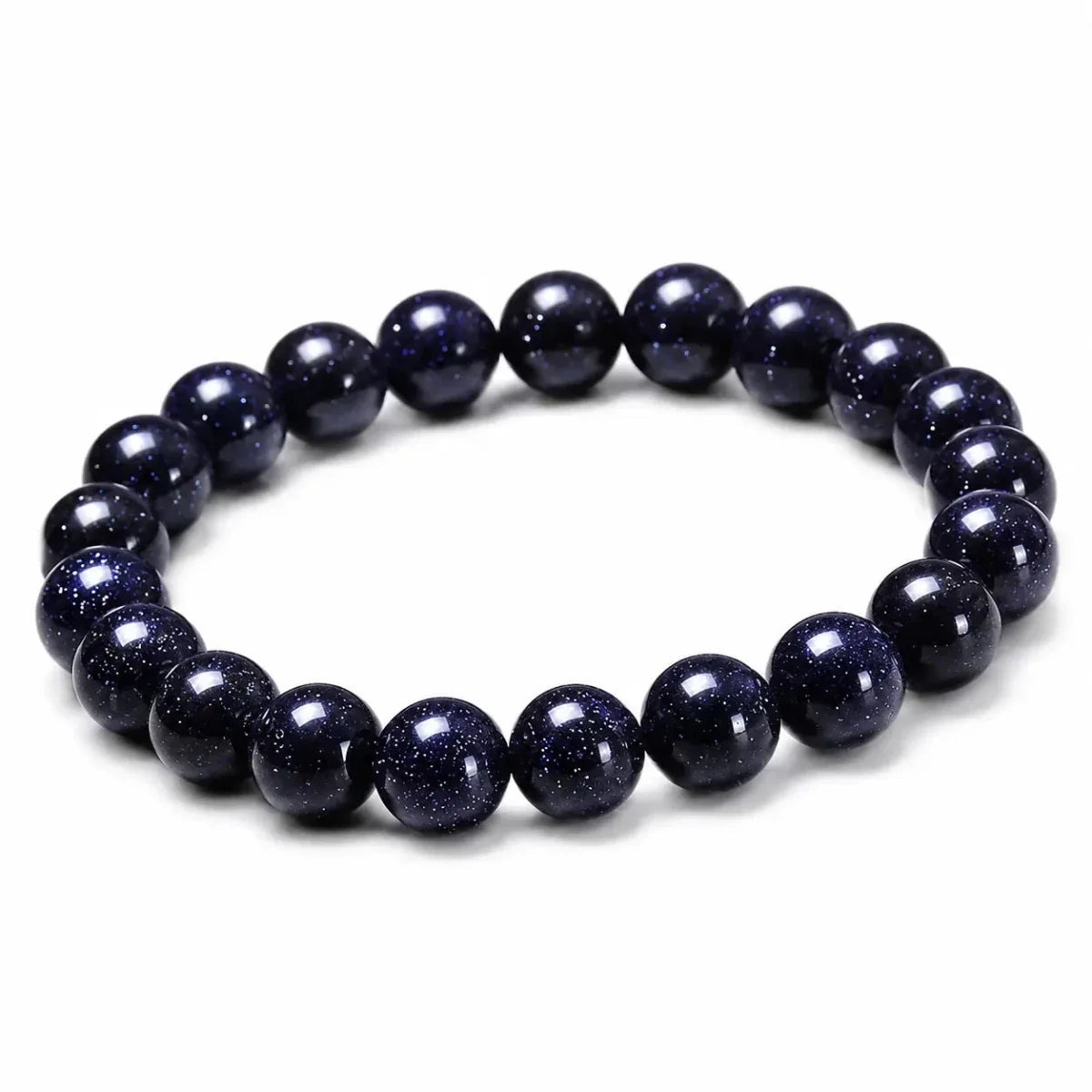 Blue Sandstone Bracelet — Polished Natural Stone Beads - 8mmTibet Art