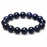 Blue Sandstone Bracelet — Polished Natural Stone Beads - 14mmTibet Art