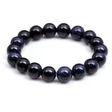 Blue Sandstone Bracelet — Polished Natural Stone Beads - Tibet Art