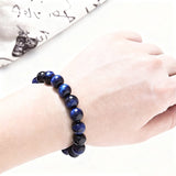 Tiger’s Eye Bracelet - Hawk's Eye & blue tiger's eye - Tibet Art