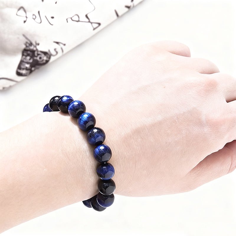 Tiger’s Eye Bracelet - Hawk's Eye & blue tiger's eye - Tibet Art