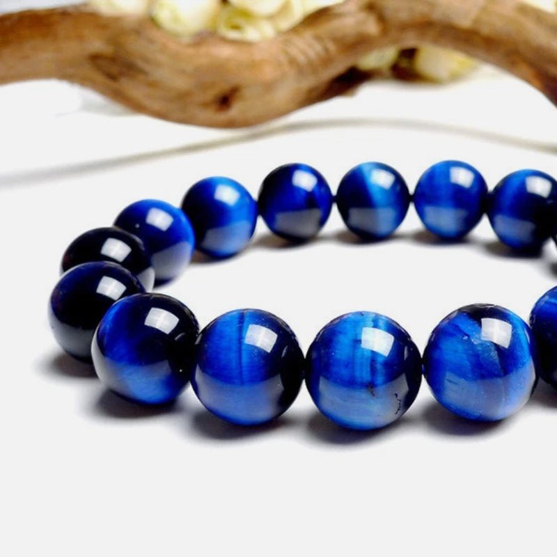 Tiger’s Eye Bracelet - Hawk's Eye & blue tiger's eye - Tibet Art