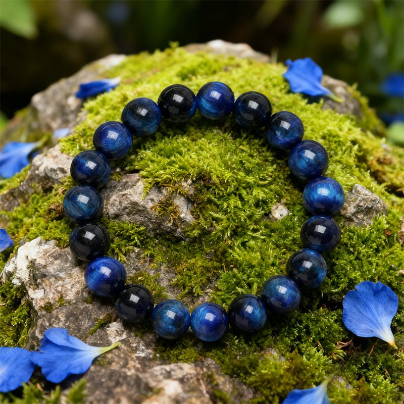 Tiger’s Eye Bracelet - Hawk's Eye & blue tiger's eye - Tibet Art