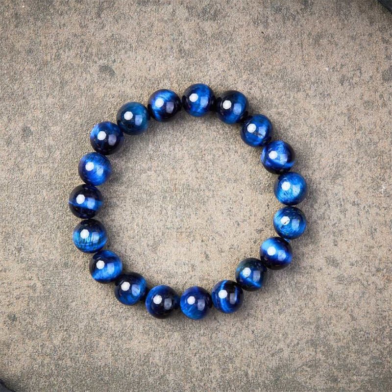 Tiger’s Eye Bracelet - Hawk's Eye & blue tiger's eye - Tibet Art