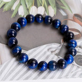 Tiger’s Eye Bracelet - Hawk's Eye & blue tiger's eye - Tibet Art