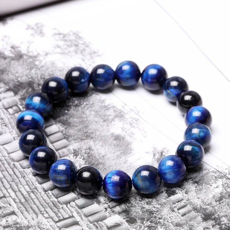 Tiger’s Eye Bracelet - Hawk's Eye & blue tiger's eye - Tibet Art