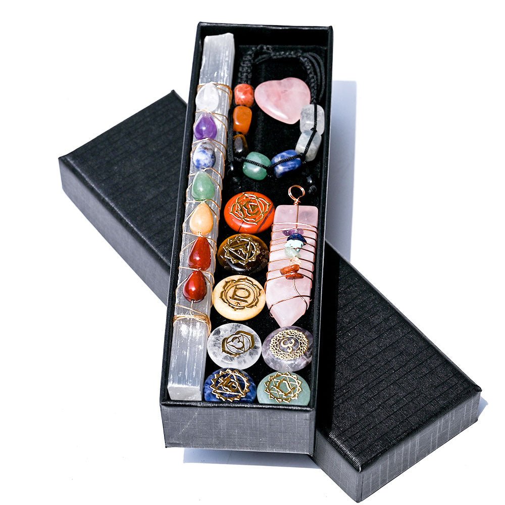 Chakra Crystal Gift Set — One Piece or the Whole Collection - Complete Set with Gift BoxTibet Art