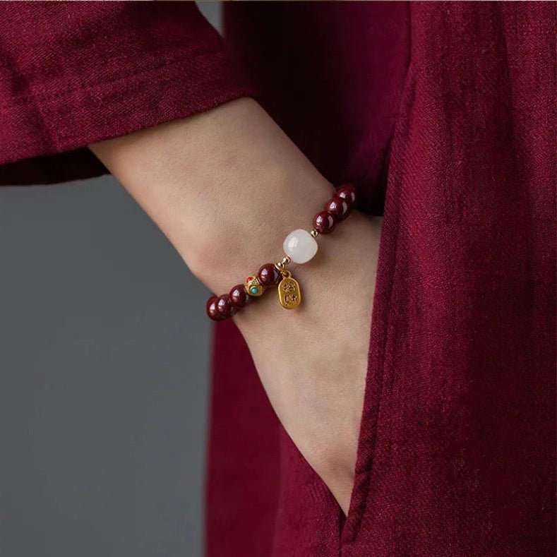 Cinnabar Bracelet - Fengshui Imperial Cinnabar - Tibet Art
