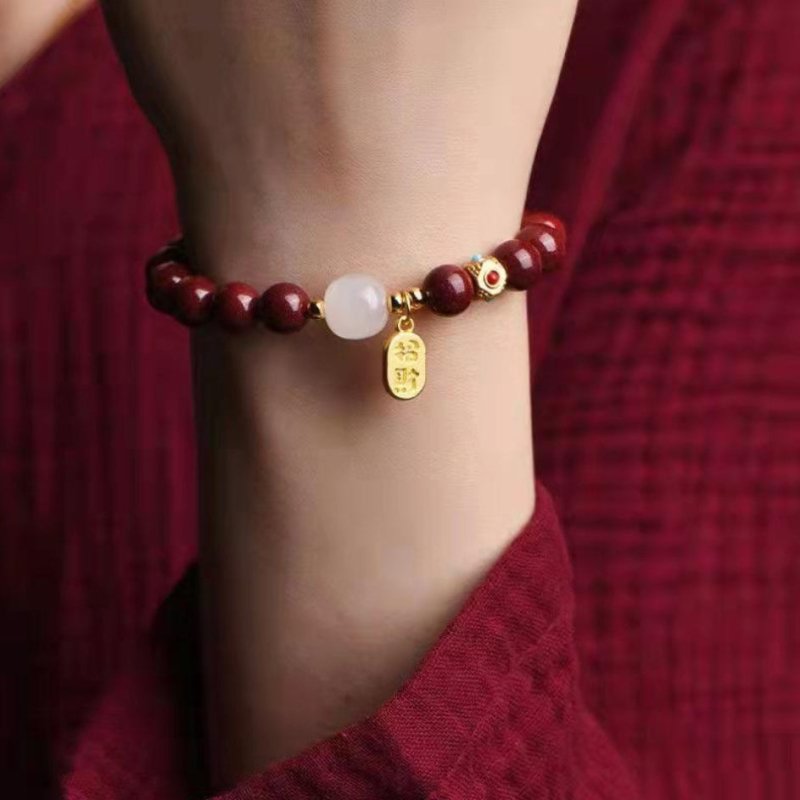 Cinnabar Bracelet - Fengshui Imperial Cinnabar - Tibet Art
