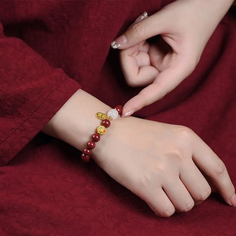 Cinnabar Bracelet - Fengshui Imperial Cinnabar - Tibet Art