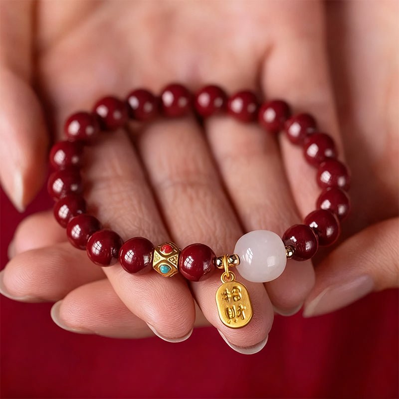 Cinnabar Bracelet - Fengshui Imperial Cinnabar - Tibet Art