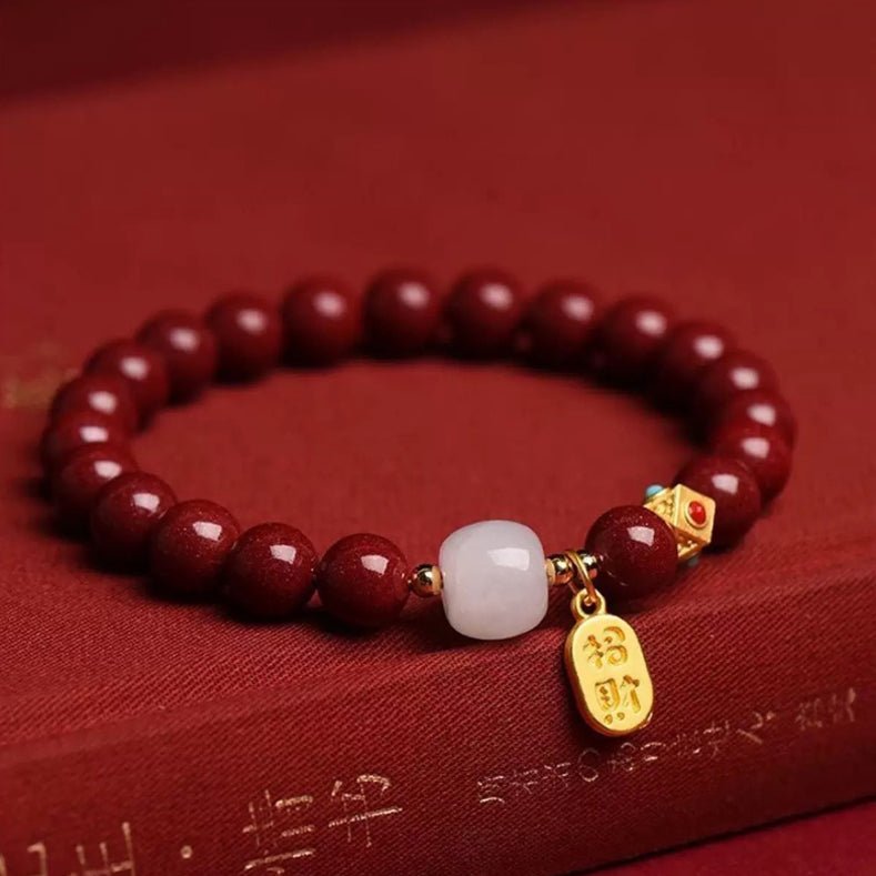 Cinnabar Bracelet - Fengshui Imperial Cinnabar - Tibet Art